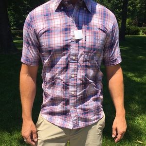 Plaid collard button up short sleeve
